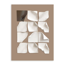 Curved Edged Maroon White Square Painting