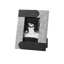 Herringbone leather textured photo frames