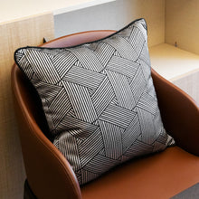 Black Solid Geometrical Pillow Cover (Set of 2)