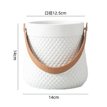 Cross Ribbed Handle Cement Planter