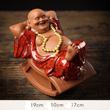 Fat Buddha in Red Robe Decor