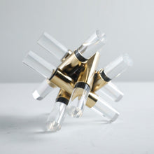 Golden Criss Cross Glass Decor
