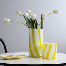 Colour Stripe Glass Vase