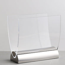 Silver Tube Acrylic Magazine Holder