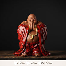 Fat Buddha in Red Robe Decor
