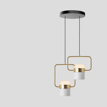 Square Metal Cylindrical Head Pendant Light