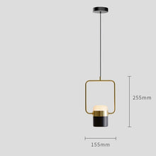 Square Metal Cylindrical Head Pendant Light
