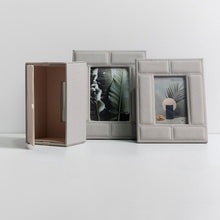 Grey Fabric Stitched Photo Frame