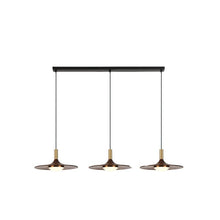 Walnut Disk Copper Chandelier