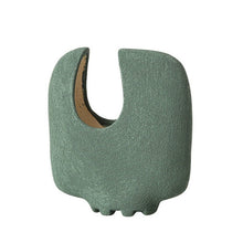 Rustic Brown and Green Hole Vase