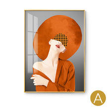 Gorgeous orange hat women painting
