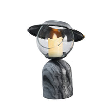 Marble Round Golden Hat Candle Stand