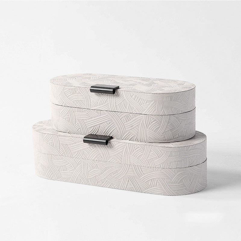 Brush Patterned Grey Storage Boxes Decorfur