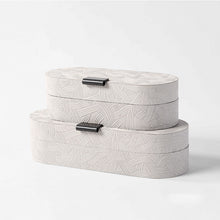 Brush Patterned Grey Storage Boxes
