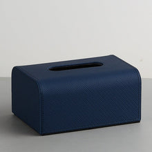 Herringbone leather tissue box