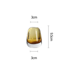 Thick Base Glass Amber and Grey Vase
