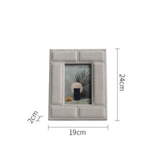 Grey Fabric Stitched Photo Frame