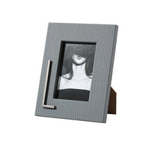 Herringbone leather textured photo frames