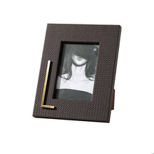 Herringbone leather textured photo frames