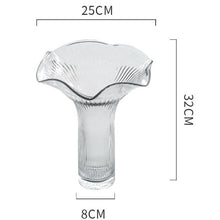 Flower Top Ribbed Glass Vase