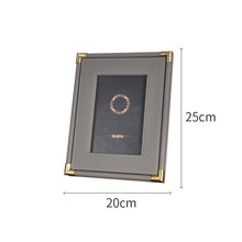 Brown Leather Golden Corner Photo Frame