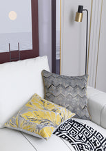 Yellow Silver Leave Print Cushion Cover (Set of 2)