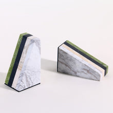 Four-Color Mosaic Marble Bookend