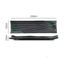 Green Black Shallow Rectangular Plate