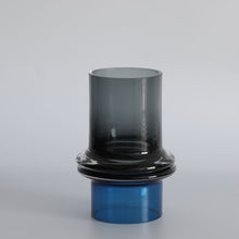 Two Colour Rippled Glass Vase