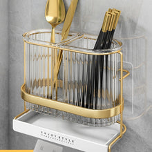 Ribbed Wall Mounted Golden Detail Spoon Stand