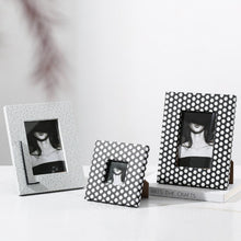 Herringbone leather textured photo frames