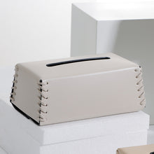 Leather Corner Stitched Tissue Box