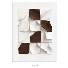 Curved Edged Maroon White Square Painting