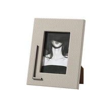 Herringbone leather textured photo frames