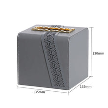 Leather Geometric Design Tissue Boxes