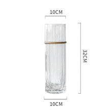 Grey Straight Vase with Golden Rim