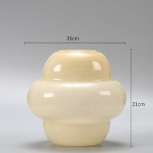 Yellow Striped Glass Vase