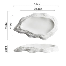 White Ceramic Amoeba Plate