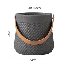 Cross Ribbed Handle Cement Planter