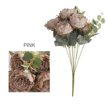 Rustic Peony Nine-Head Flower Stick