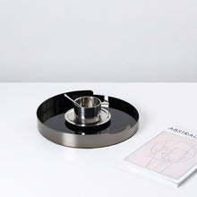 Metal Mirror Round Glass Tray