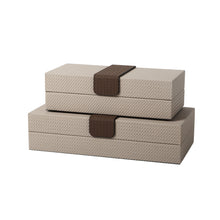 Leather Cross Ribbed Jewelry Box