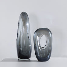 Oval Blue Glass Vase