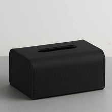 Herringbone leather tissue box