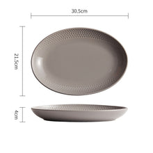 White, Grey and Black Oval Tableware