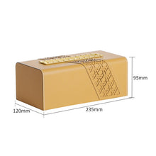 Leather Geometric Design Tissue Boxes
