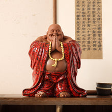 Fat Buddha in Red Robe Decor