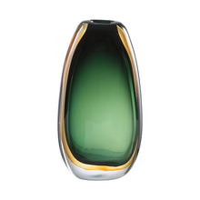 Green Yellow Ombre Thick Glass Vase