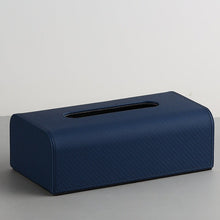 Herringbone leather tissue box