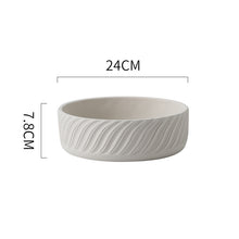 Wide Textured Grey Cement Planter